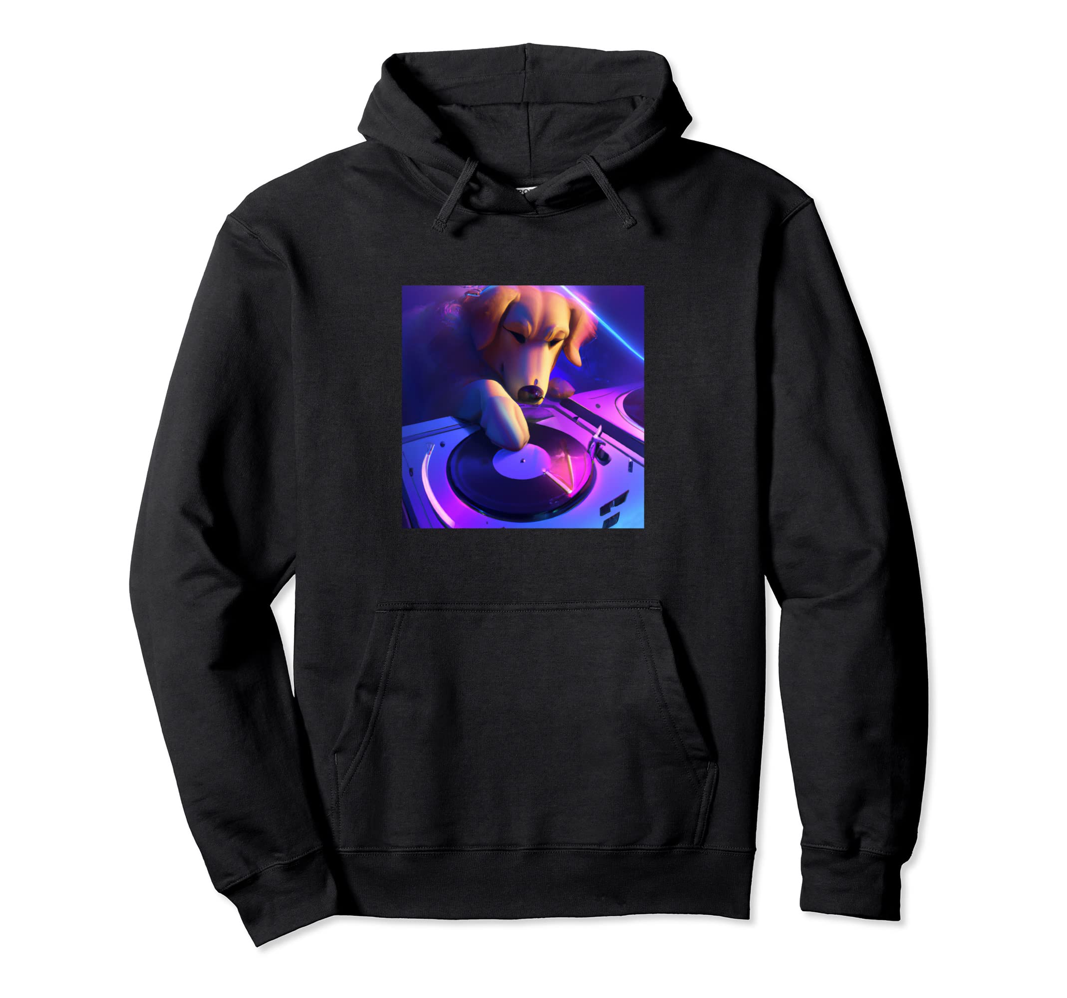Golden Retriever Vaporwave Dj Dog Hoodie - Streetwear Style Men Women - T-Shirt, Sweatshirt, Hoodie