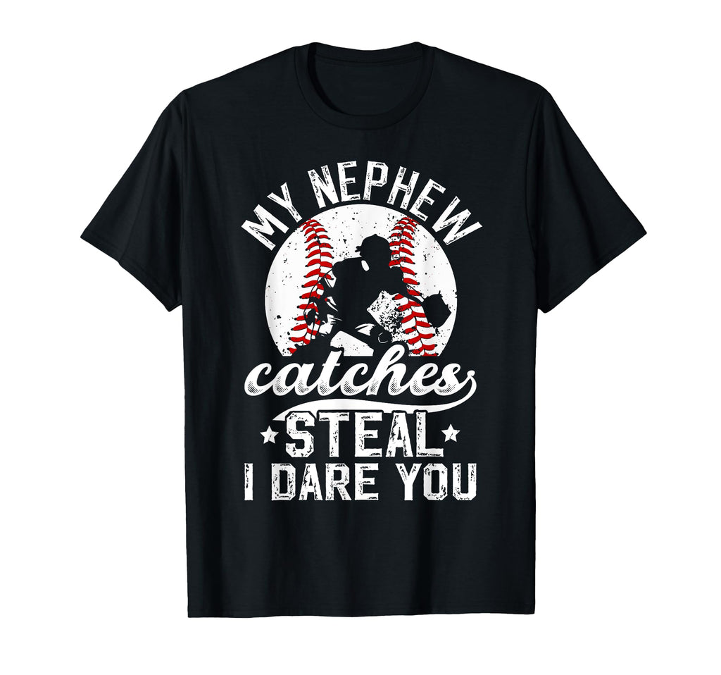 Funny Baseball Catcher Uncle Baseball T-Shirt - Minimalist Print Men Women - T-Shirt, Sweatshirt, Hoodie