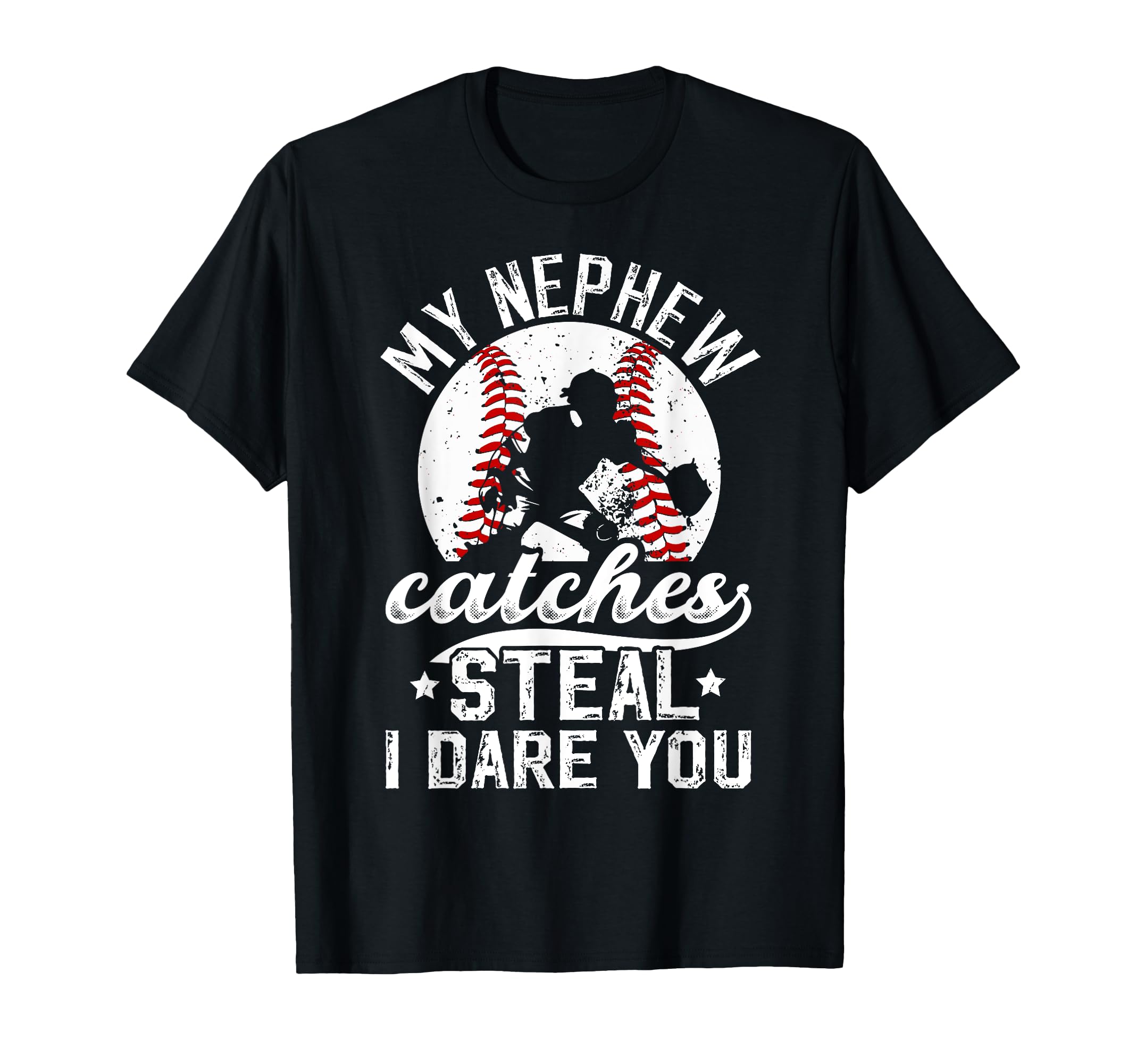 Funny Baseball Catcher Uncle Baseball T-Shirt - Minimalist Print Men Women - T-Shirt, Sweatshirt, Hoodie