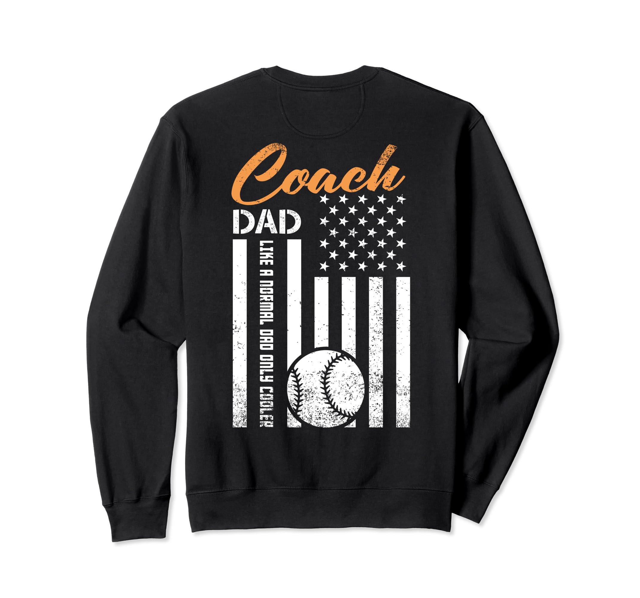 Baseball Coach Dad Usa American Sweatshirt - Trendy Graphic for Adults - T-Shirt, Sweatshirt, Hoodie