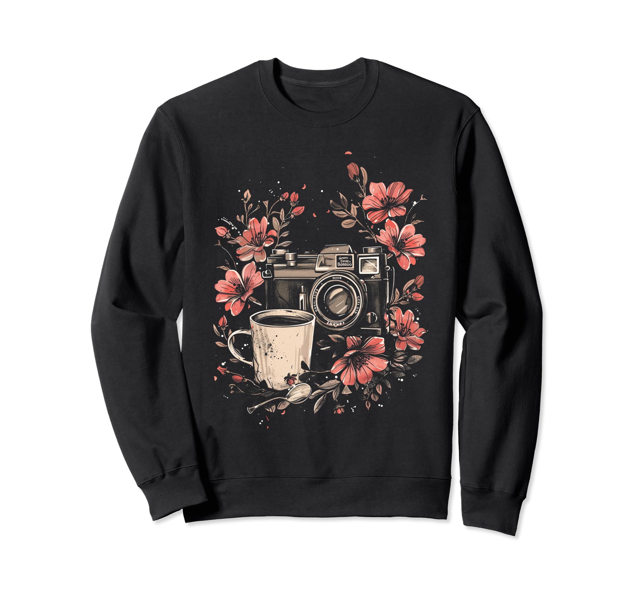 Photographer Coffee Camera Sweatshirt - Fun Novelty Design Men Women - T-Shirt, Sweatshirt, Hoodie