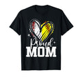 Proud Mom Baseball Softball Heart Mom Both T-Shirt - Unique Graphic Unisex - T-Shirt, Sweatshirt, Hoodie