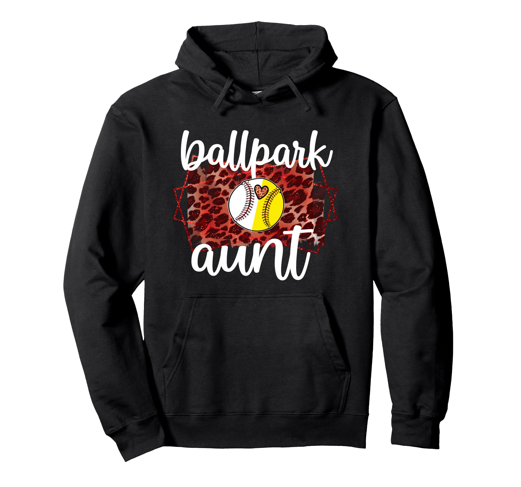 Ballpark Aunt Proud Baseball Softball Hoodie - Unique Graphic Unisex - T-Shirt, Sweatshirt, Hoodie