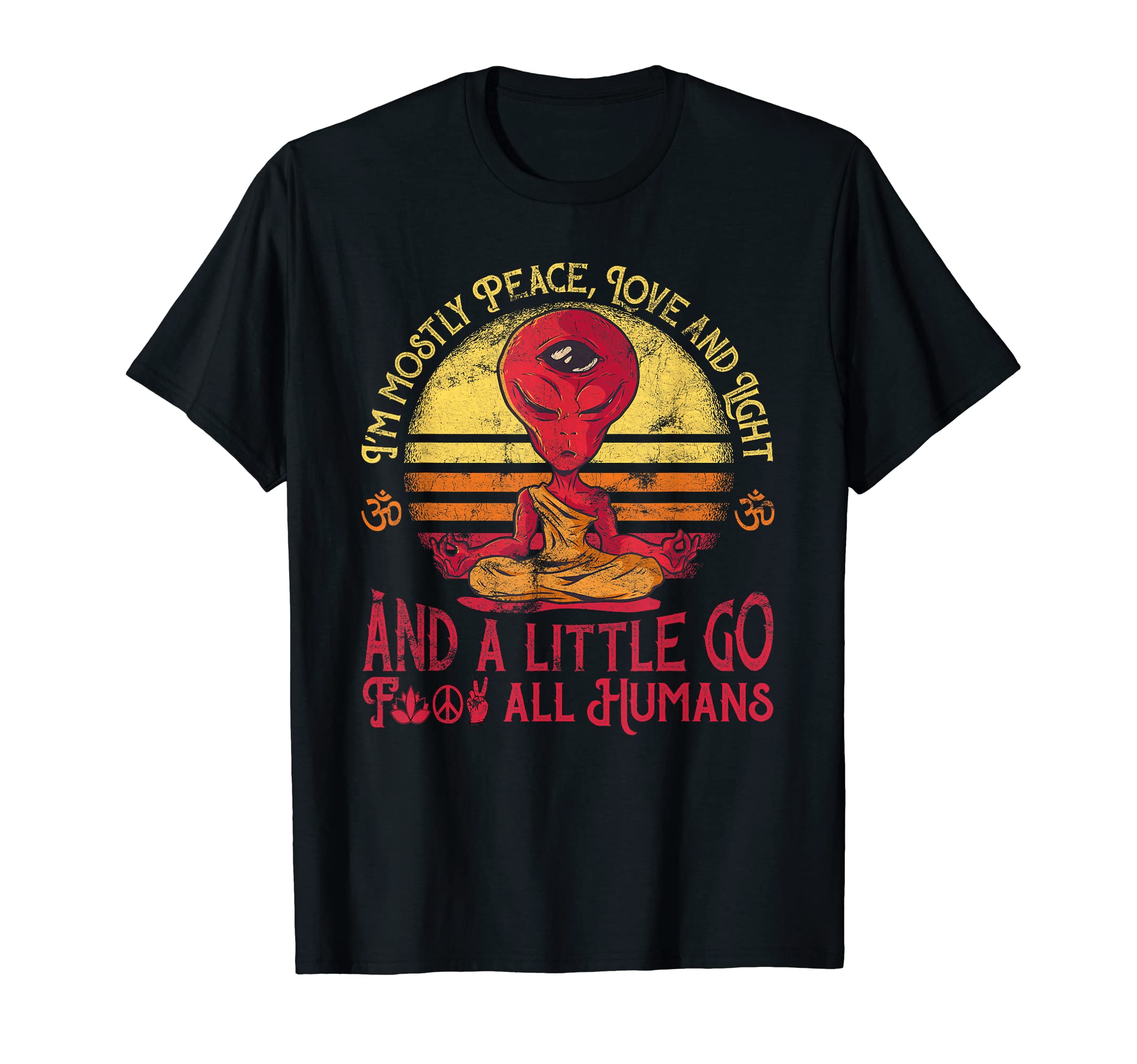 Funny Zen Meditating Alien Im Mostly T-Shirt - Graphic Print for Adults - T-Shirt, Sweatshirt, Hoodie