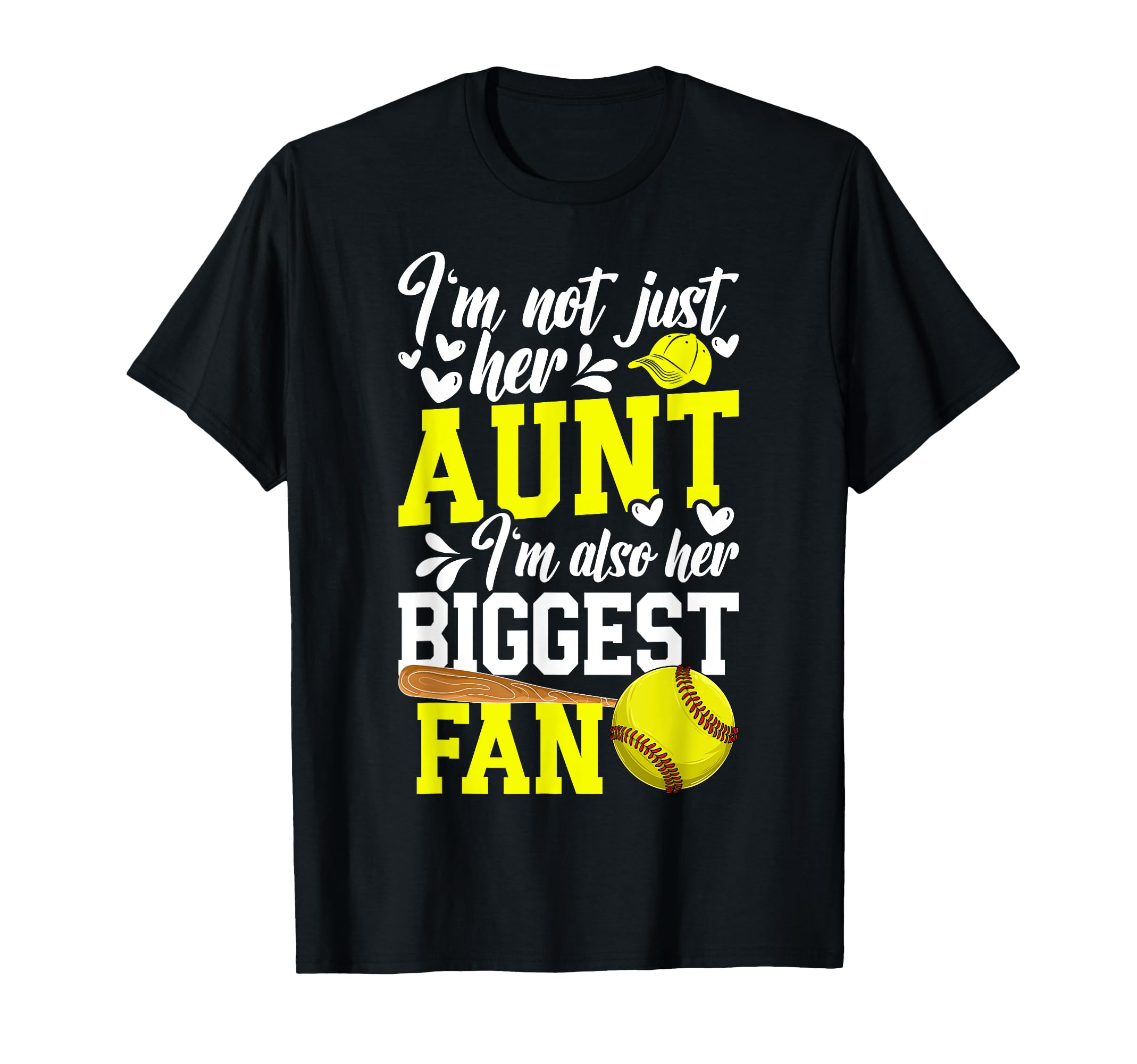 Her Biggest Fan Softball Aunt Softball T-Shirt - Fun Novelty Design Unisex - T-Shirt, Sweatshirt, Hoodie