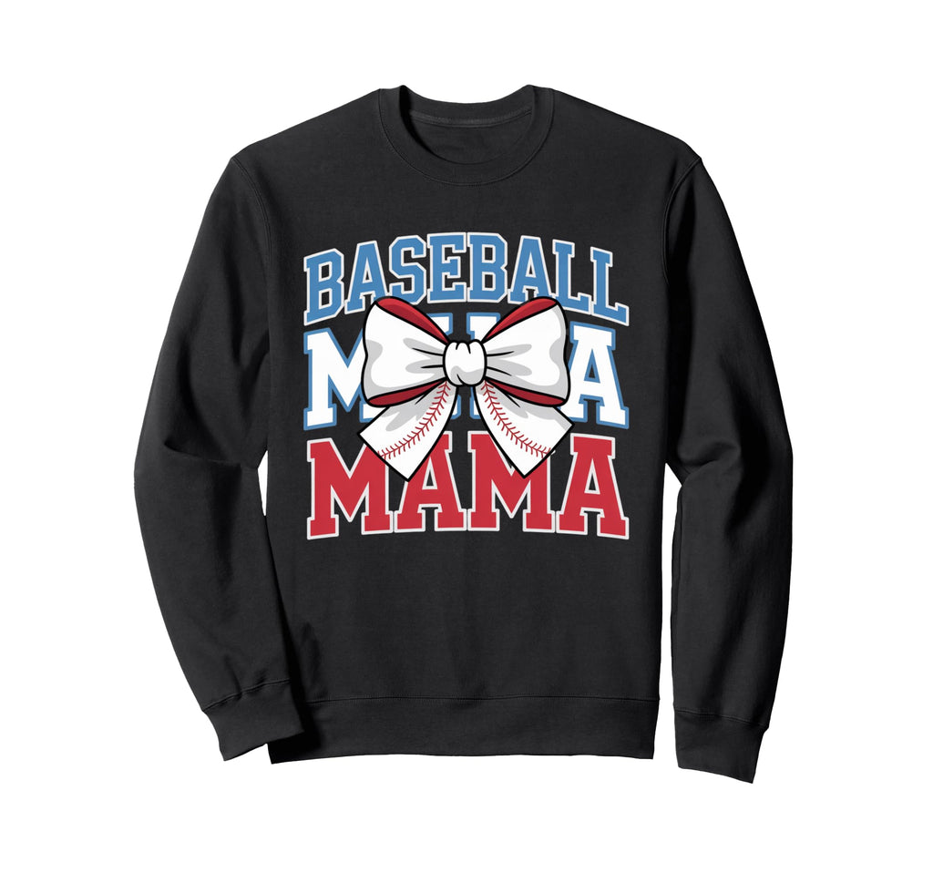 Baseball Mama Coquette Bow Game Day Sweatshirt - Graphic Print Men Women - T-Shirt, Sweatshirt, Hoodie