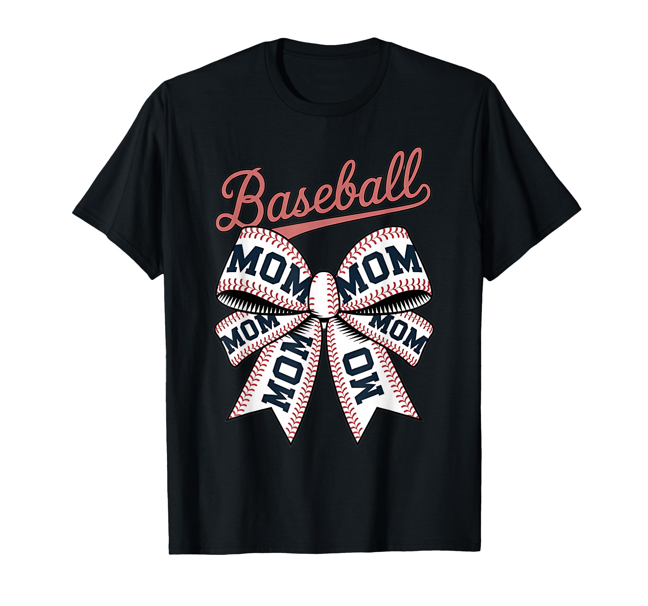 Baseball Mom Coquette Bow T-Shirt - Novelty Apparel for Adults - T-Shirt, Sweatshirt, Hoodie