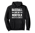Baseball And My Norfolk Mama Dog Lover Hoodie - Minimalist Print Unisex - T-Shirt, Sweatshirt, Hoodie
