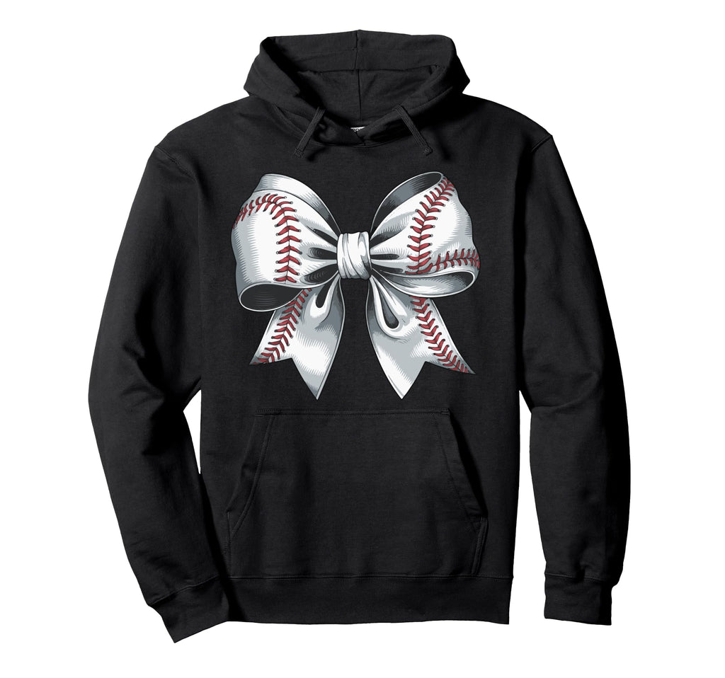 Baseball Bow Baseball Mom Mothers Day Hoodie - Custom Art Print Unisex - T-Shirt, Sweatshirt, Hoodie