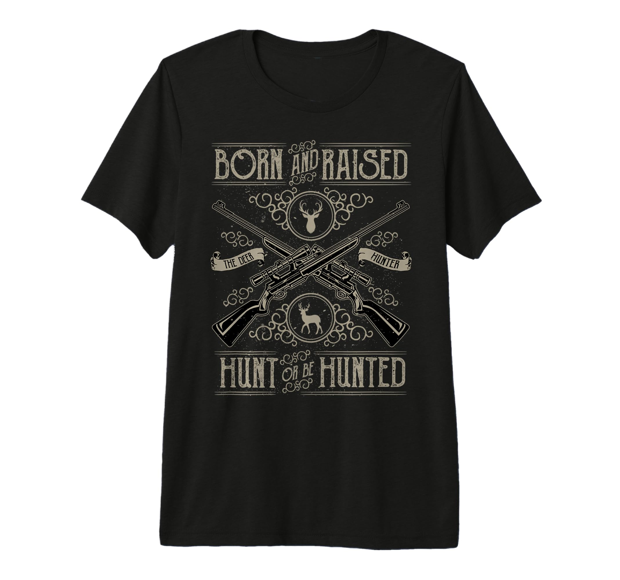 Distressed Deer Hunter Rifle Hunting T-Shirt - Unique Graphic for Adults - T-Shirt, Sweatshirt, Hoodie