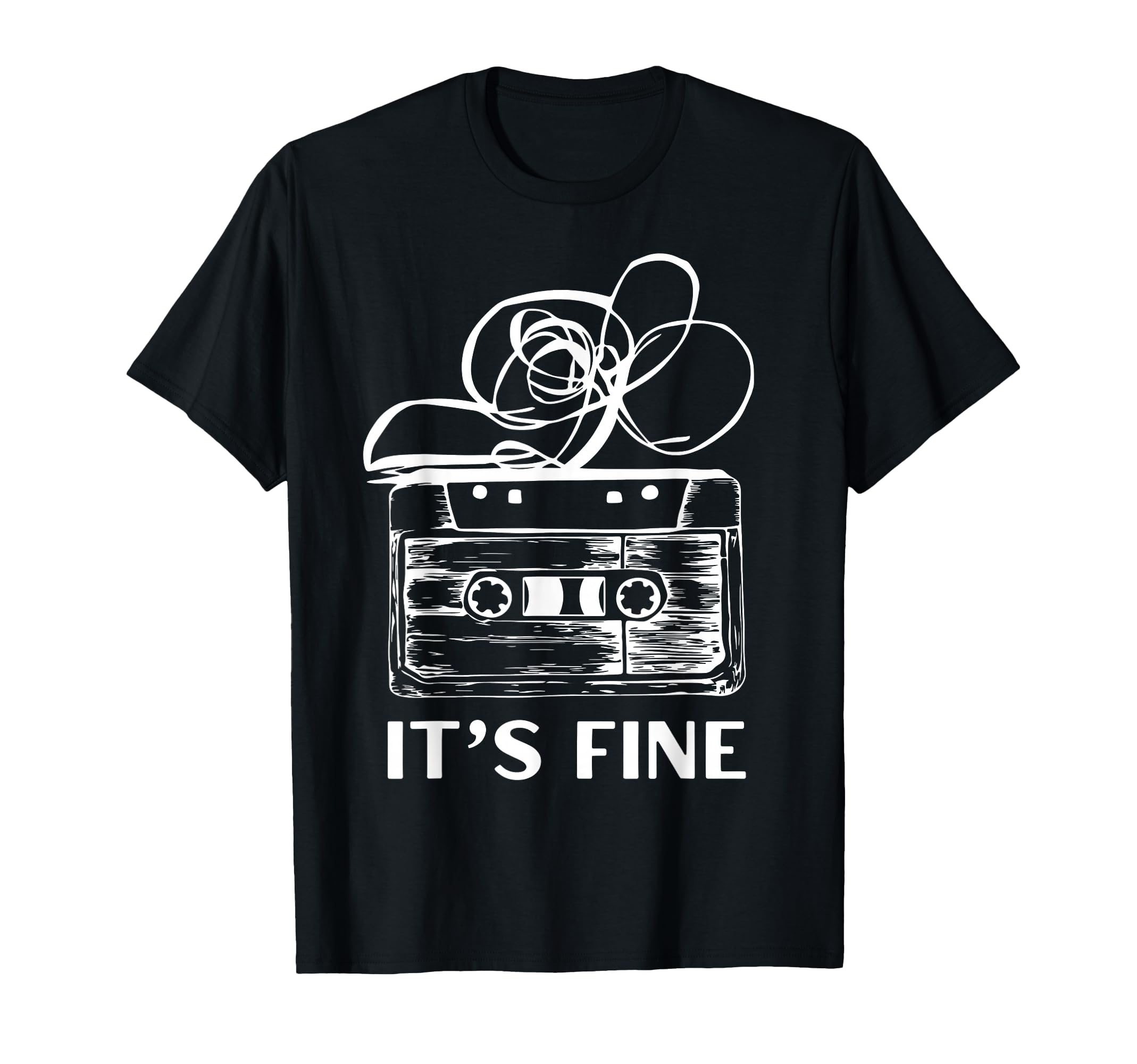 Its Fine Cassette Tape Tangled Music T-Shirt - Graphic Print Unisex - T-Shirt, Sweatshirt, Hoodie