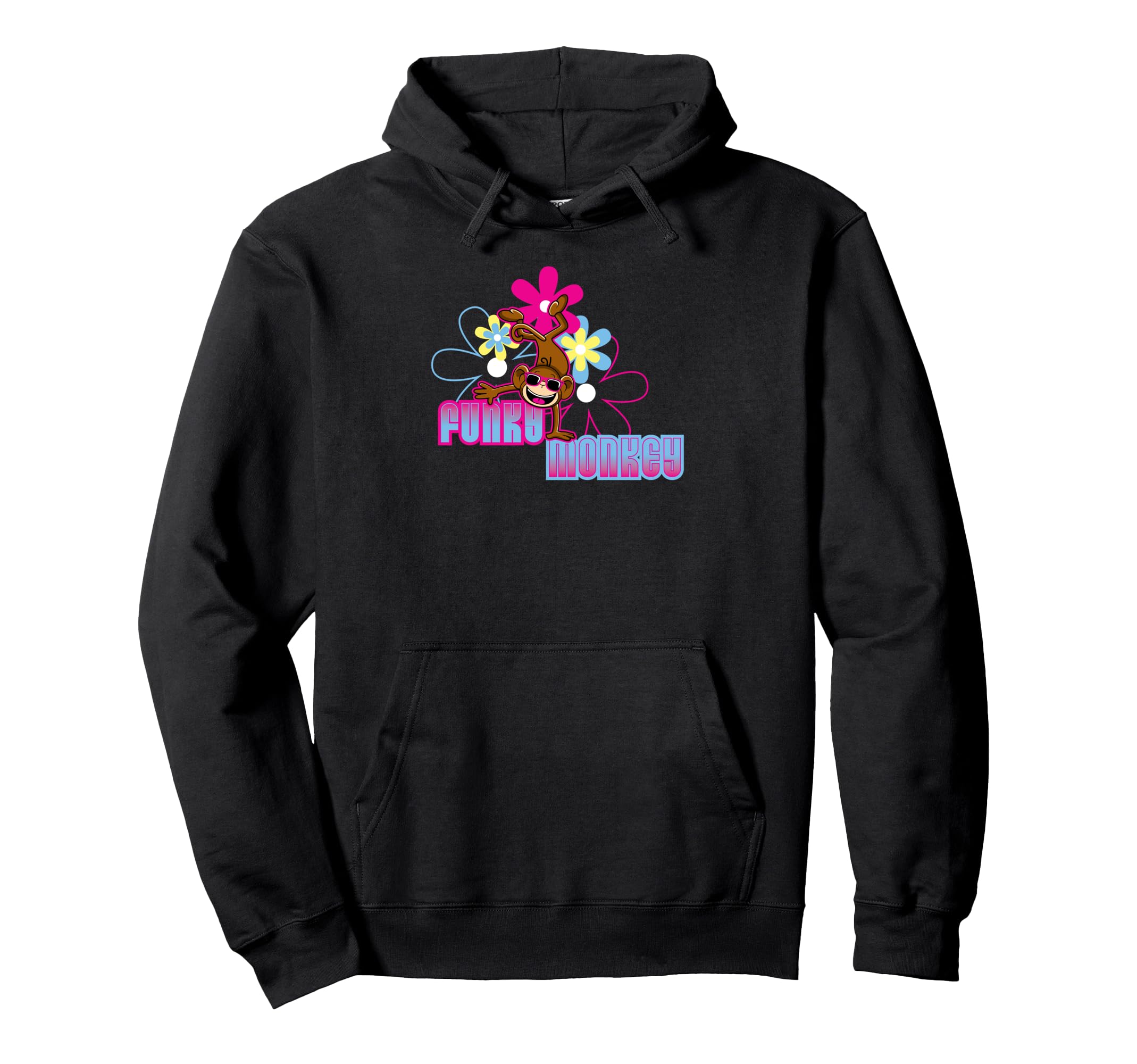 Funky Monkey Groovy Vibes Flower Power Hoodie - Trendy Graphic for Adults - T-Shirt, Sweatshirt, Hoodie
