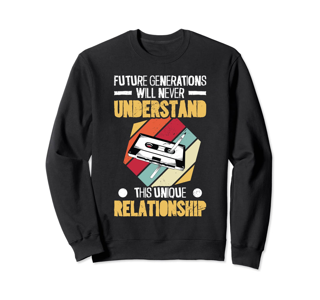 80S Old School Music Cassette Sweatshirt - Casual Everyday Wear Men Women - T-Shirt, Sweatshirt, Hoodie