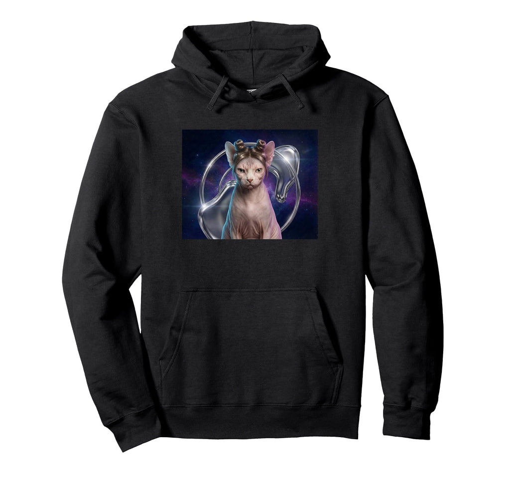 90S Space Bun Hairstyle Sphynx Cat Hoodie - Graphic Print for Adults - T-Shirt, Sweatshirt, Hoodie