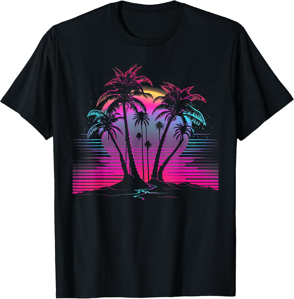 Palm Tree Vaporwave Retrowave Aesthetic Synthwave - Adult & Kids T-Shirts, Sweatshirts & Hoodies apparel design preview 1