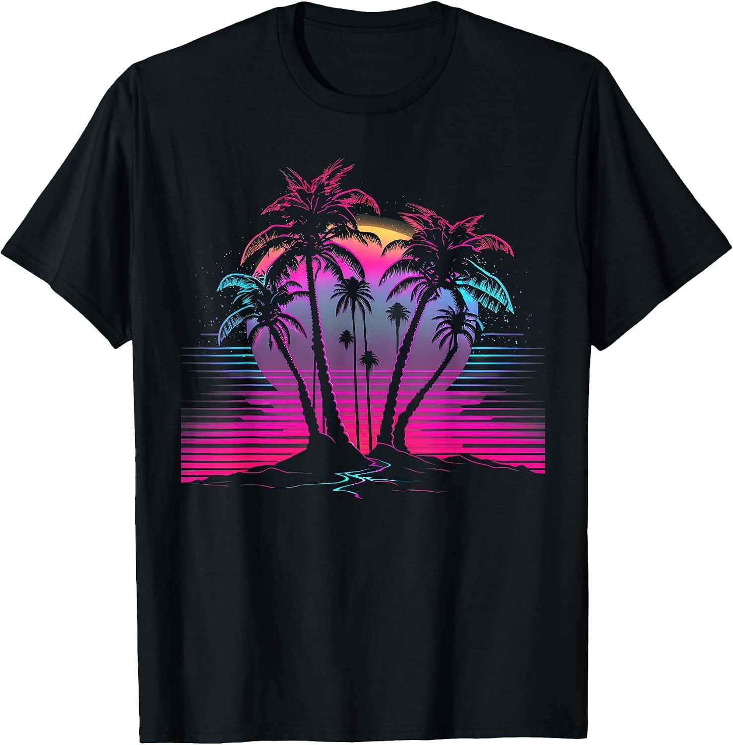 Palm Tree Vaporwave Retrowave Aesthetic Synthwave - Adult & Kids T-Shirts, Sweatshirts & Hoodies apparel design preview 1