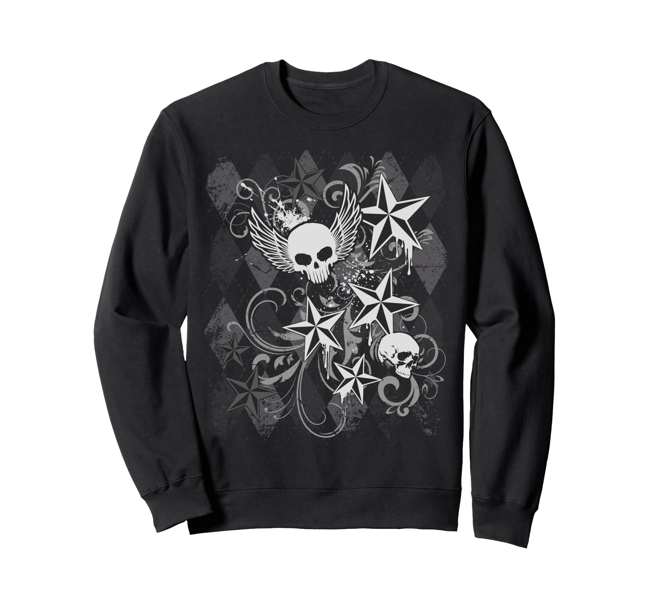 Y2K Grunge Skull Wings 2000S 90S Sweatshirt - Custom Art Print for Adults - T-Shirt, Sweatshirt, Hoodie
