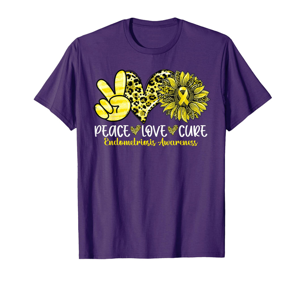 Peace Love Cure Sunflower Leopard T-Shirt - Graphic Print Men Women - T-Shirt, Sweatshirt, Hoodie