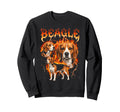 Beagle 80S 90S Heavy Metal Flames Sweatshirt - Novelty Apparel for Adults - T-Shirt, Sweatshirt, Hoodie