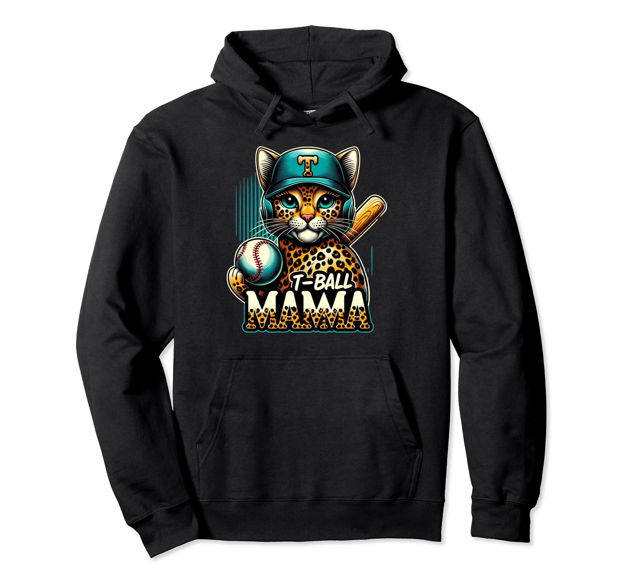Teeball Mom Leopard T Ball Mom Mothers Hoodie - Streetwear Style Men Women - T-Shirt, Sweatshirt, Hoodie