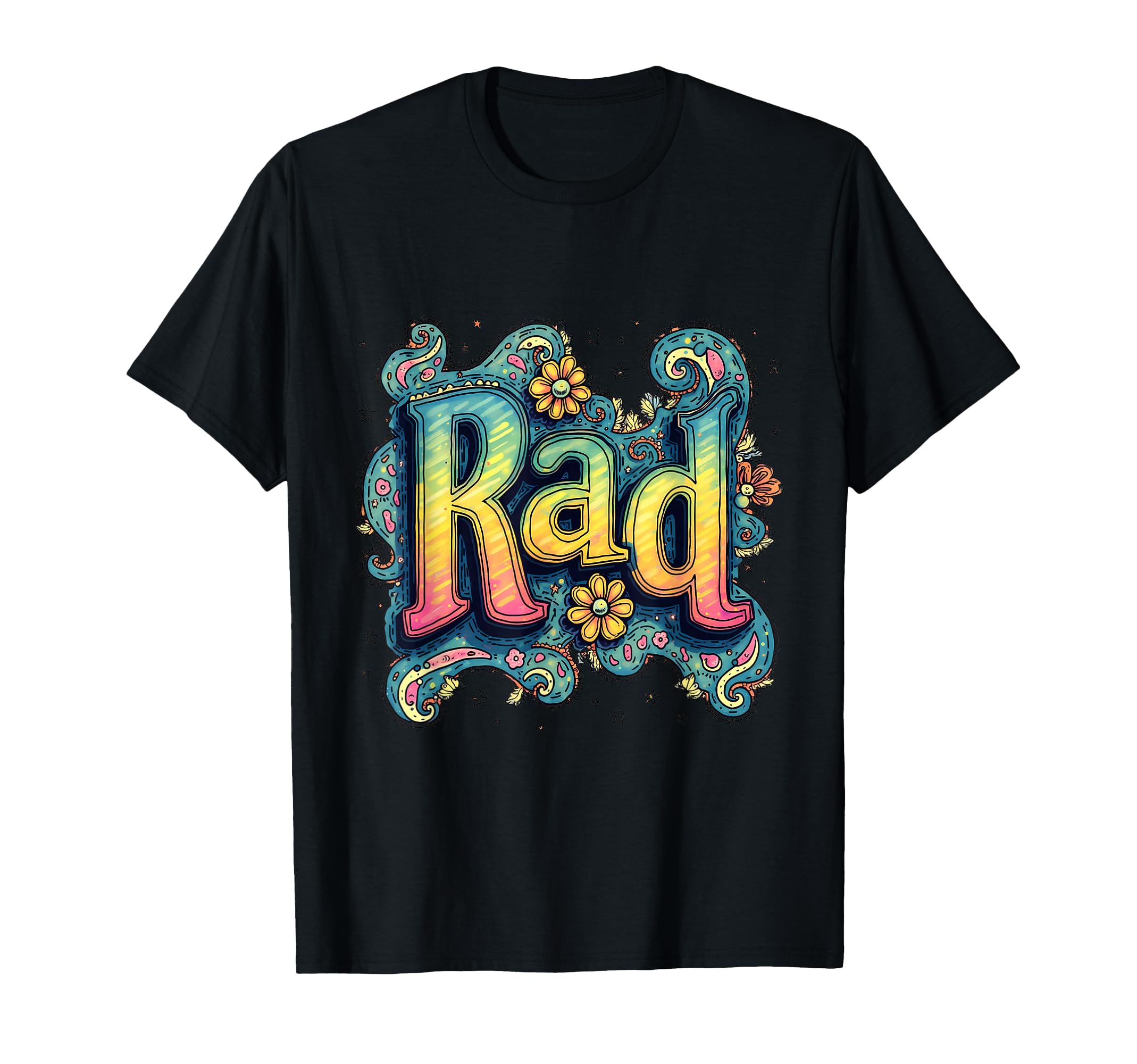 Rad Typography 70S Groovy Aesthetic T-Shirt - Minimalist Print Unisex - T-Shirt, Sweatshirt, Hoodie