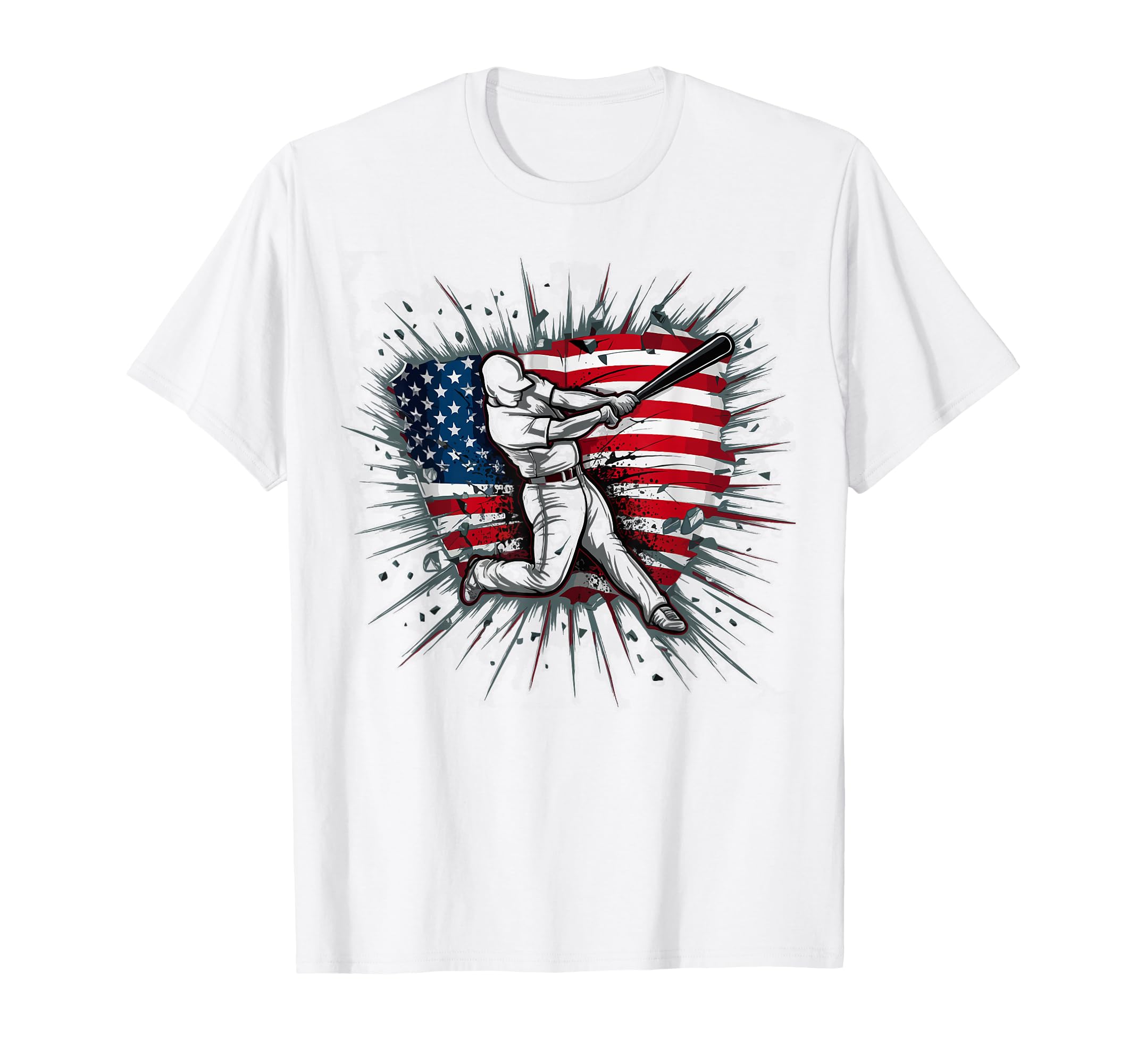 Patriotic Baseball 4Th July Us American T-Shirt - Trendy Graphic Unisex - T-Shirt, Sweatshirt, Hoodie