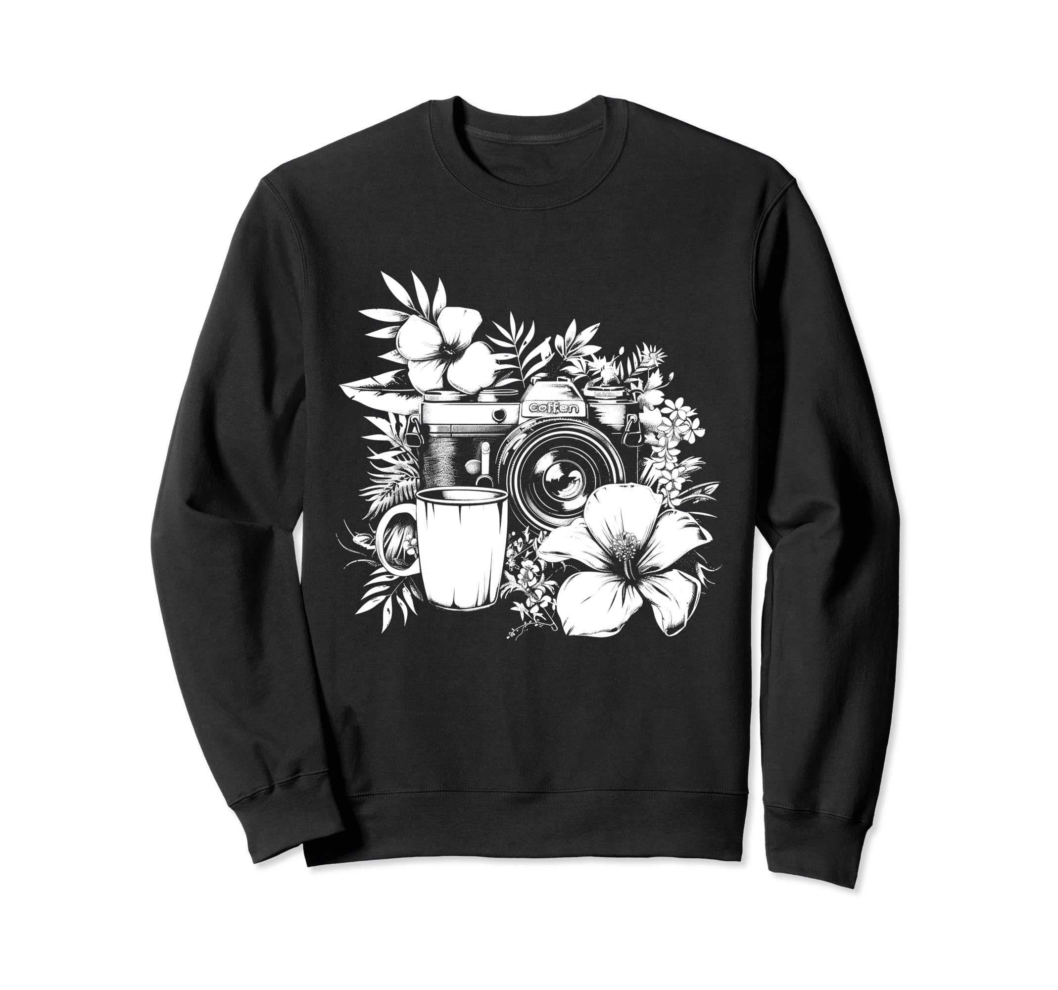 Photographer Coffee Camera Sweatshirt - Fun Novelty Design for Adults - T-Shirt, Sweatshirt, Hoodie