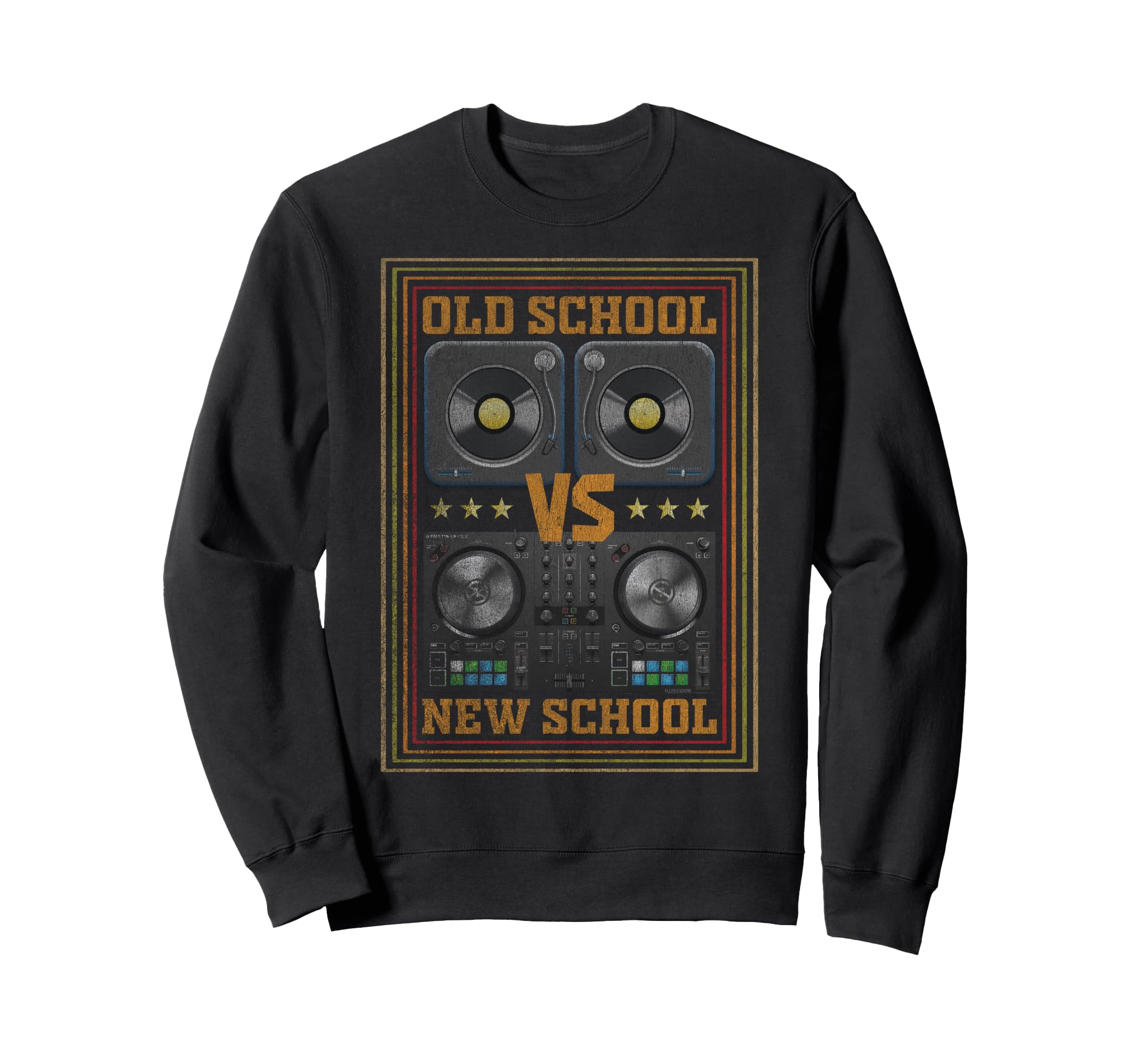 Old School Dj Mixer Vs New School Dj Sweatshirt - Trendy Graphic Unisex - T-Shirt, Sweatshirt, Hoodie