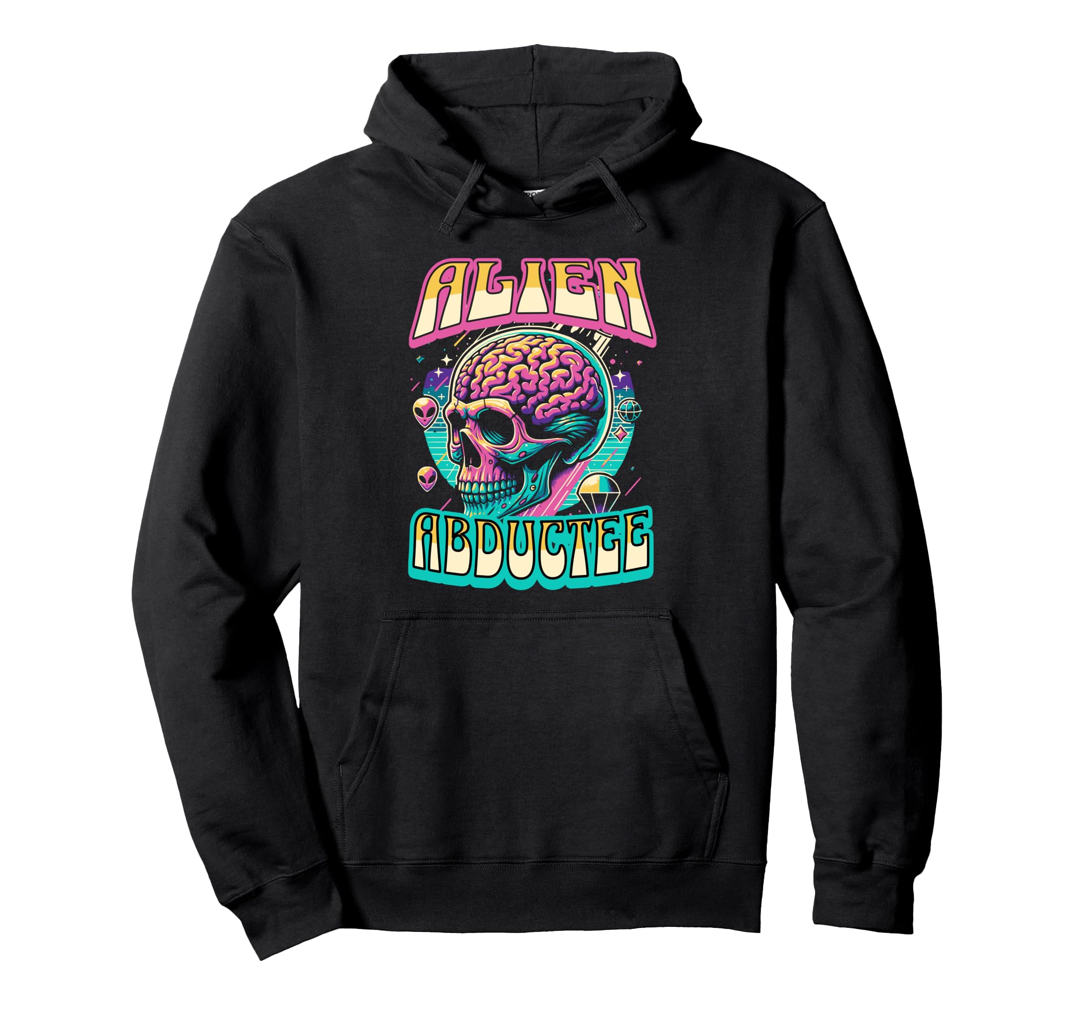 Alien Abductee Alien Head Colorful Rave Hoodie - Fun Novelty Design Unisex - T-Shirt, Sweatshirt, Hoodie