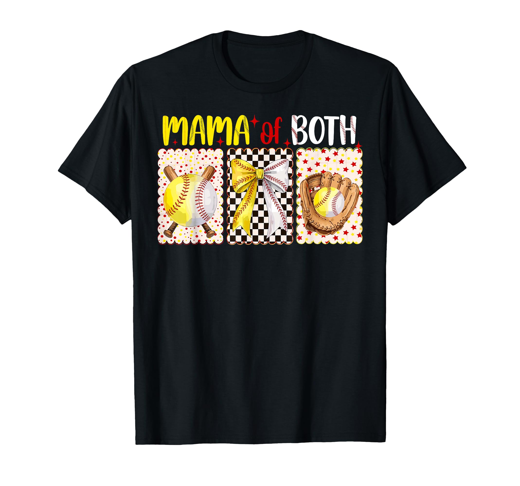 Mama Both Baseball Softball Game Day T-Shirt - Graphic Print Men Women - T-Shirt, Sweatshirt, Hoodie