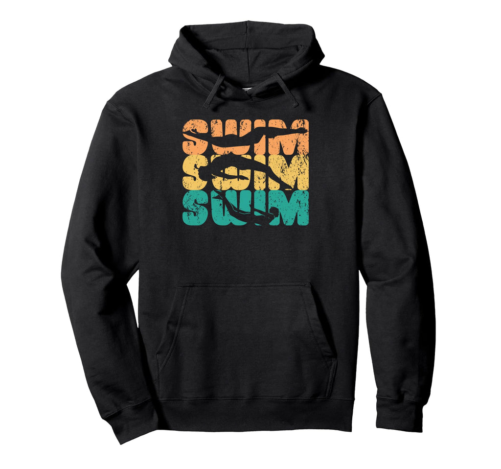 Swimming Swim Swimmer Distressed Hoodie - Custom Art Print Men Women - T-Shirt, Sweatshirt, Hoodie