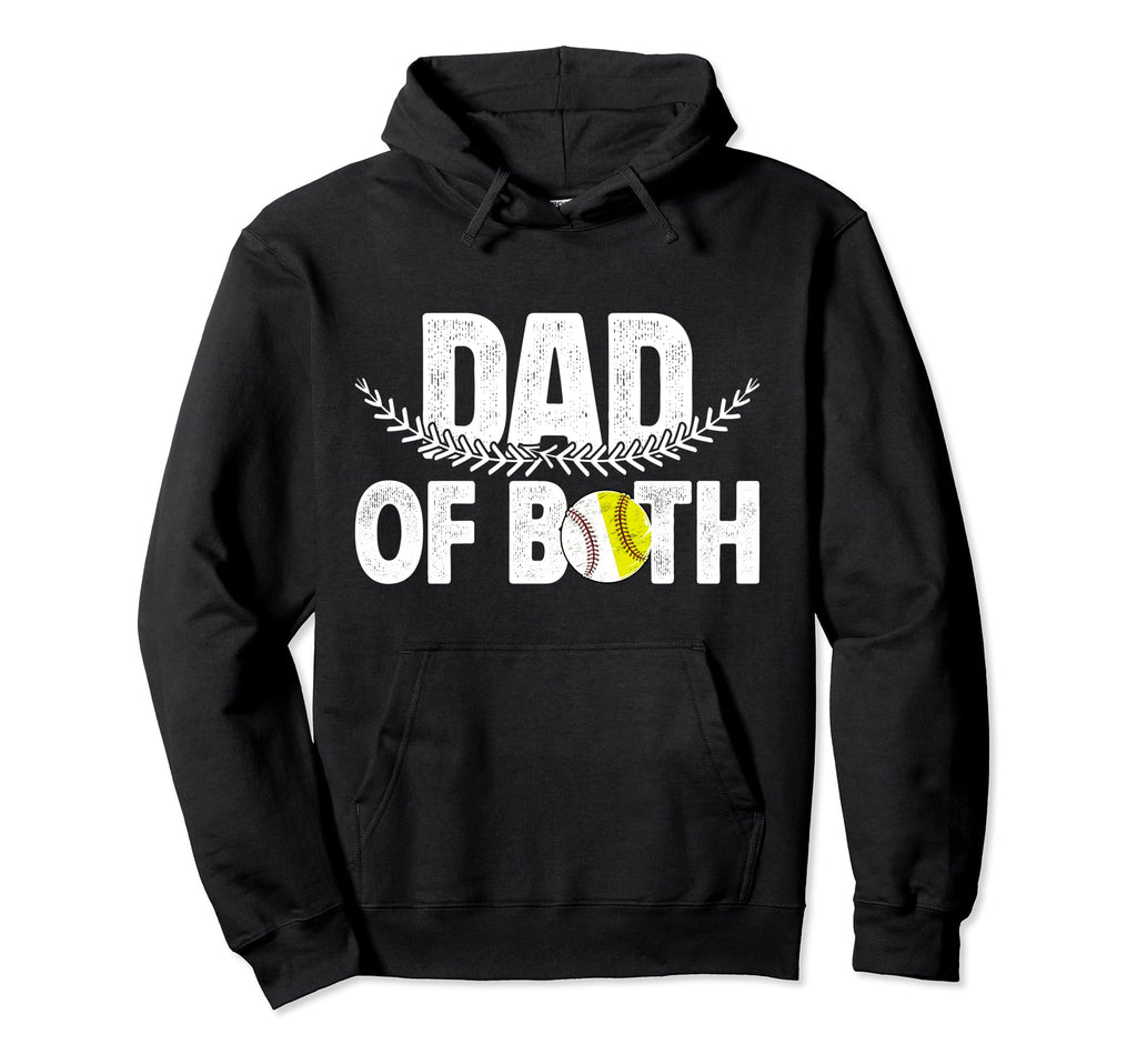 Dad Both Baseball Softball Dad Ballers Hoodie - Unique Graphic Unisex - T-Shirt, Sweatshirt, Hoodie