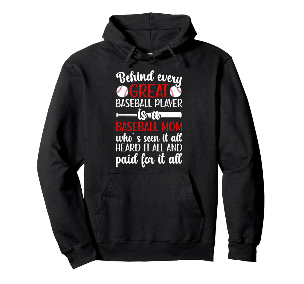 Proud Baseball Mom Baseball Player Mom Hoodie - Unique Graphic Unisex - T-Shirt, Sweatshirt, Hoodie