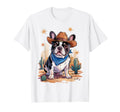 French Bulldog Cowboy Dog Western T-Shirt - Novelty Apparel Men Women - T-Shirt, Sweatshirt, Hoodie