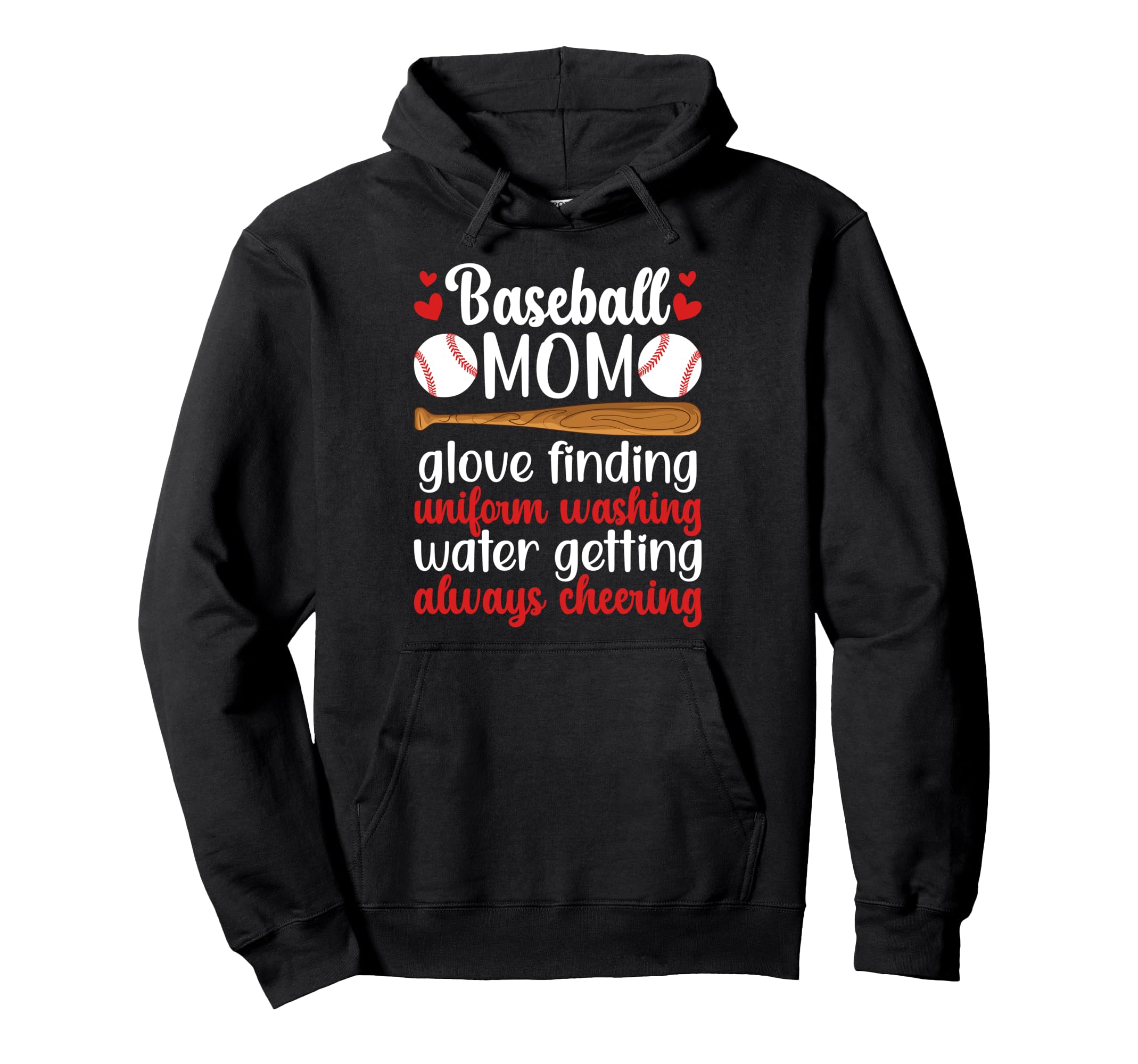 Baseball Mom Baseball Player Mother Proud Hoodie - Graphic Print Men Women - T-Shirt, Sweatshirt, Hoodie