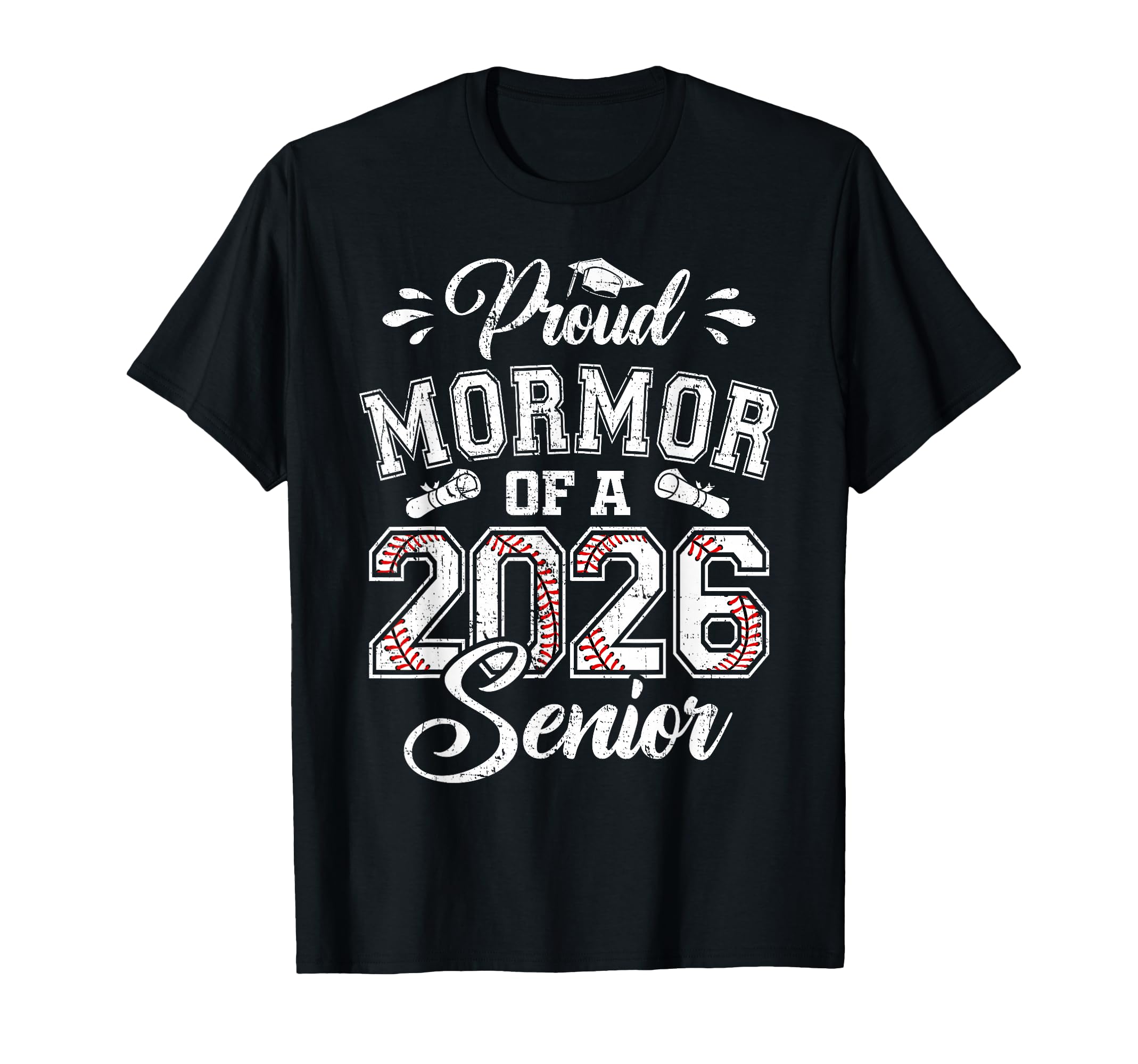 Proud Mormor 2026 Senior Baseball T-Shirt - Aesthetic Graphic for Adults - T-Shirt, Sweatshirt, Hoodie