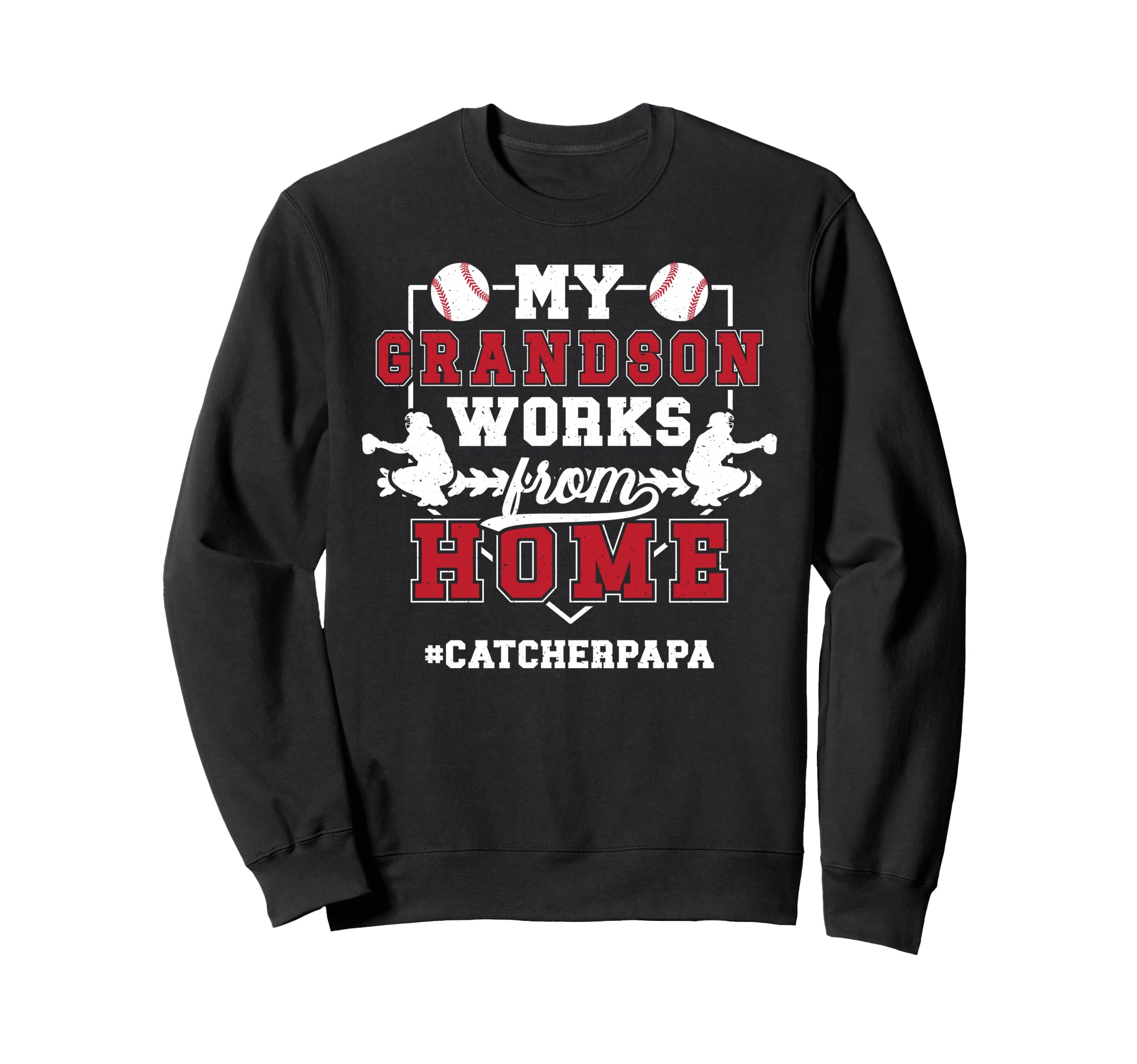 Baseball Catcher Papa Proud Papa Sweatshirt - Custom Art Print Unisex - T-Shirt, Sweatshirt, Hoodie