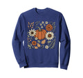 Boho Fall Floral Pumpkin Aesthetic Sweatshirt - Graphic Print Men Women - T-Shirt, Sweatshirt, Hoodie