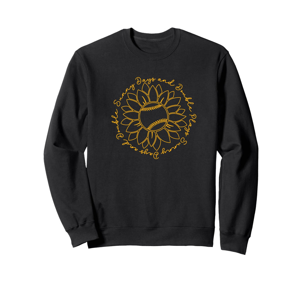Sunny Days And Double Plays Baseball Sweatshirt - Unique Graphic Men Women - T-Shirt, Sweatshirt, Hoodie