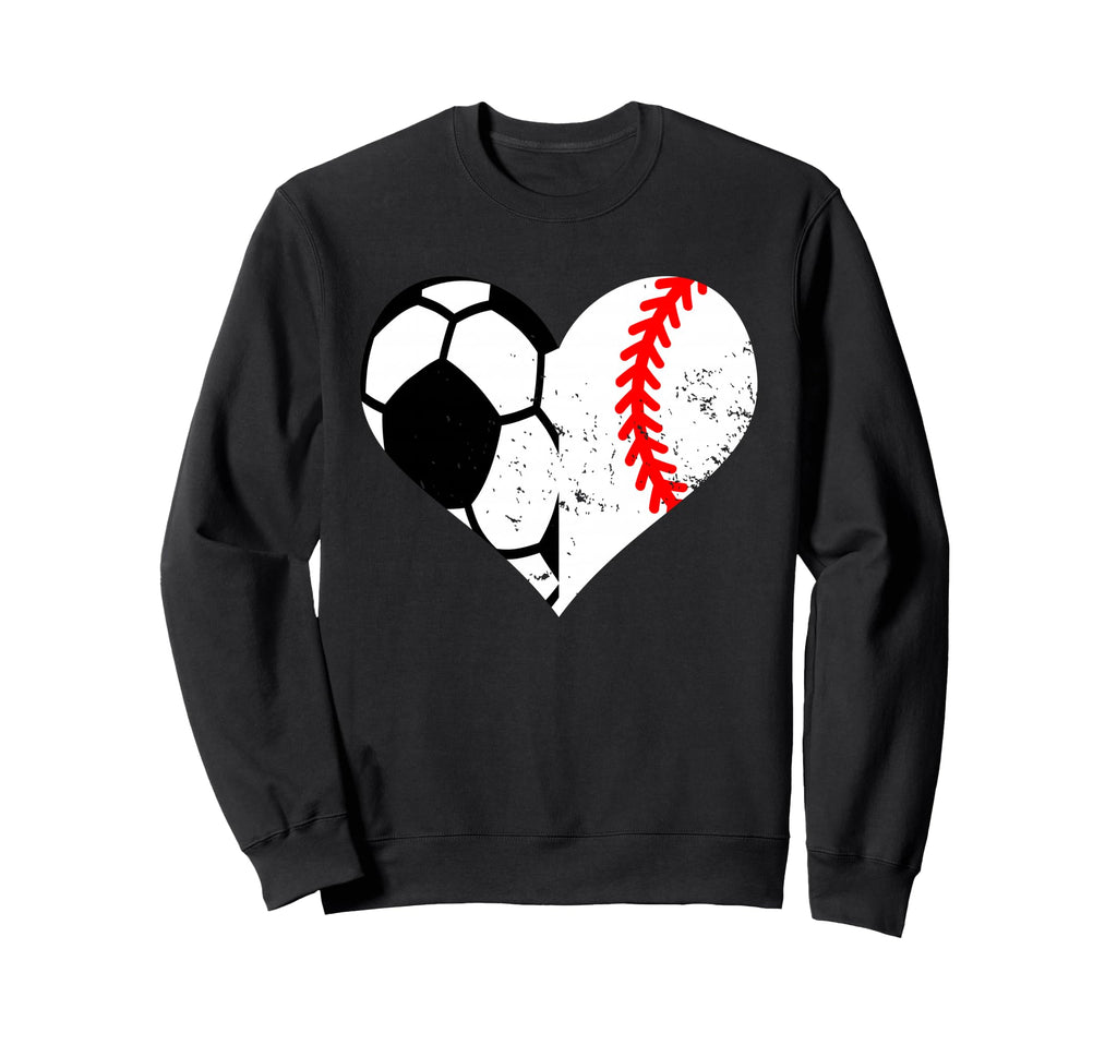 Soccer Baseball Heart Funny Soccer Sweatshirt - Streetwear Style Men Women - T-Shirt, Sweatshirt, Hoodie