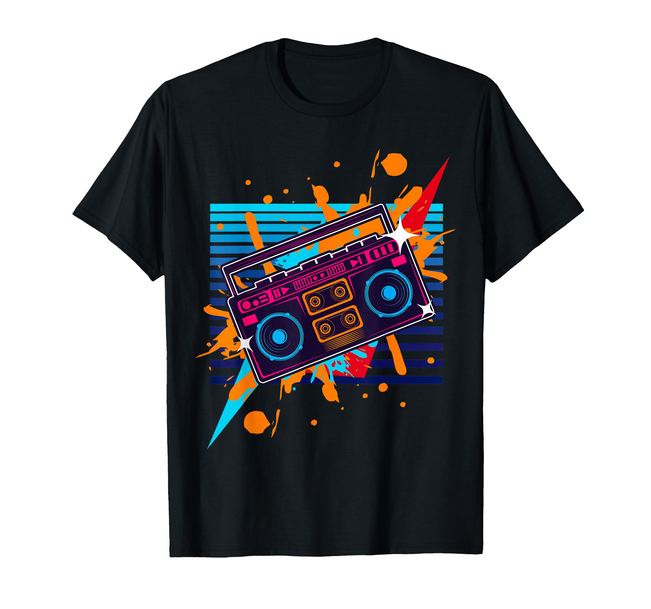 Boombox Radio Old School Hip Hop T-Shirt - Fun Novelty Design Men Women - T-Shirt, Sweatshirt, Hoodie