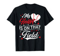 My Heart Is That Field Baseball Heart Mom T-Shirt - Novelty Apparel Unisex - T-Shirt, Sweatshirt, Hoodie