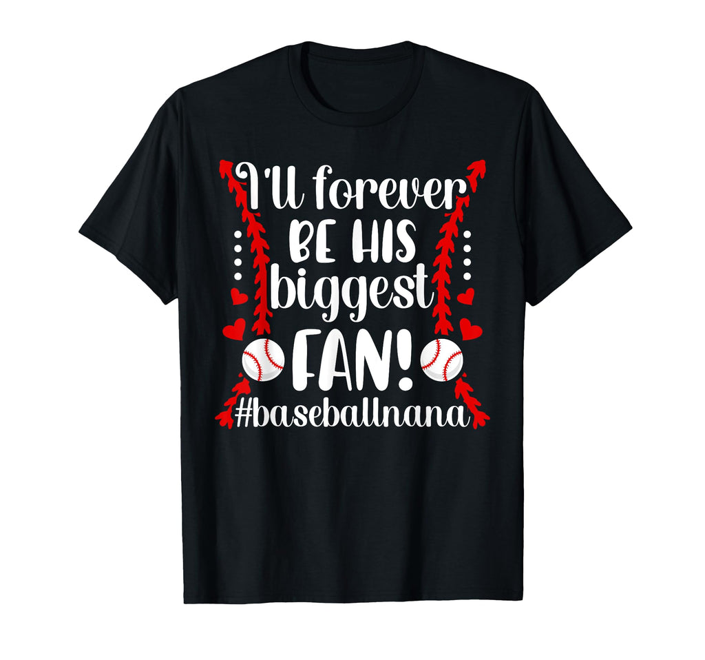 His Biggest Fan Baseball Nana Baseball T-Shirt - Graphic Print for Adults - T-Shirt, Sweatshirt, Hoodie