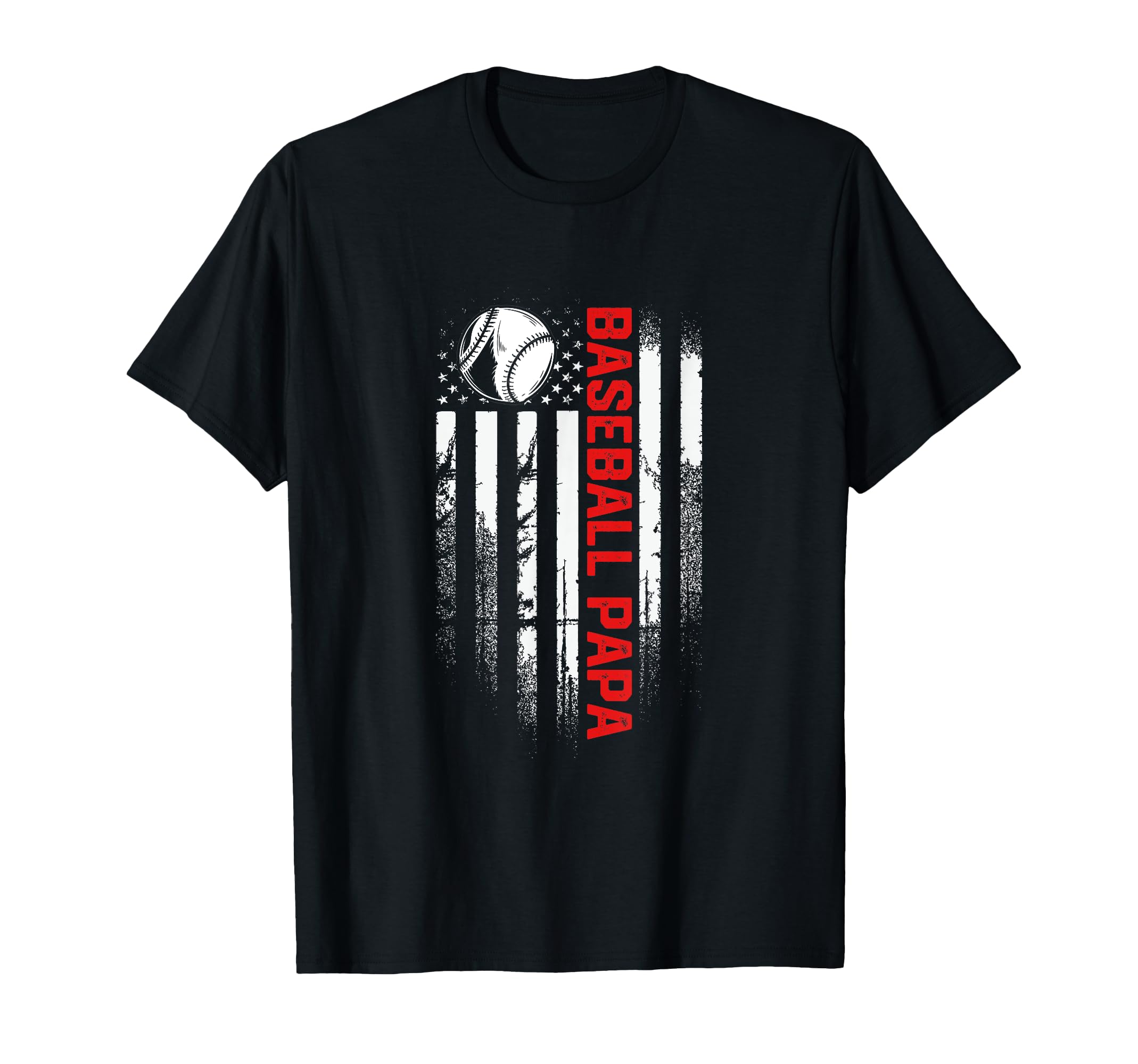 Baseball Papa Usa Flag Coach T-Shirt - Casual Everyday Wear for Adults - T-Shirt, Sweatshirt, Hoodie