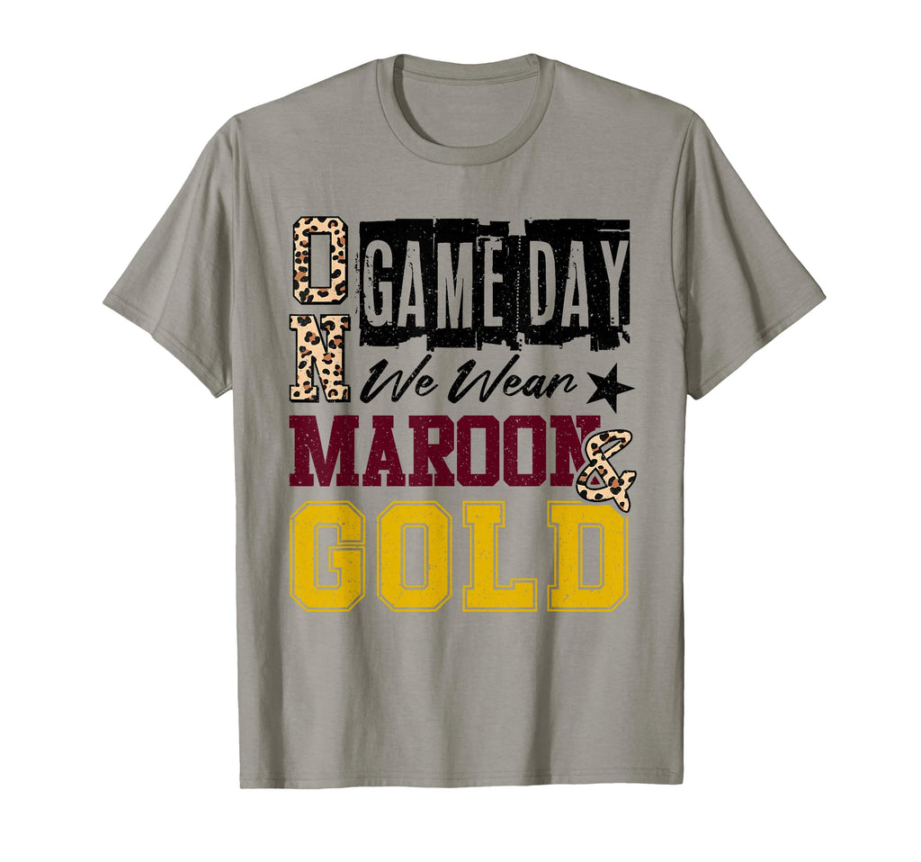 Gameday Football We Wear Maroon And Gold T-Shirt - Unique Graphic Unisex - T-Shirt, Sweatshirt, Hoodie