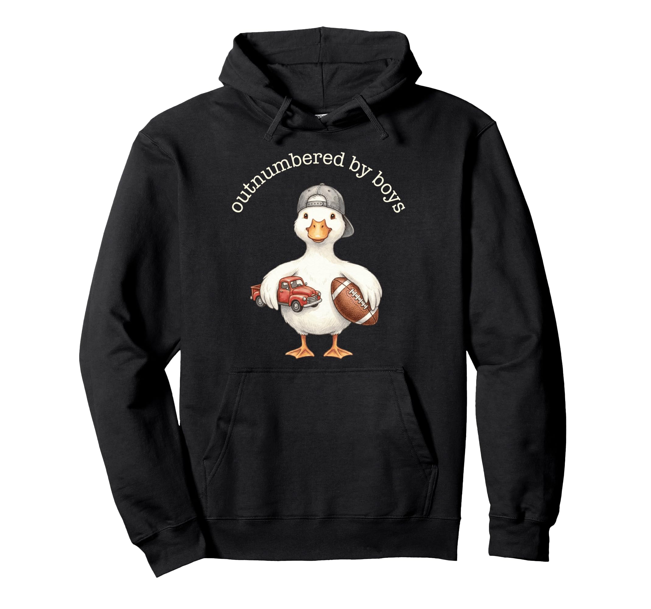 Outnumbered Duckling Toy Truck Football Hoodie - Graphic Print for Adults - T-Shirt, Sweatshirt, Hoodie