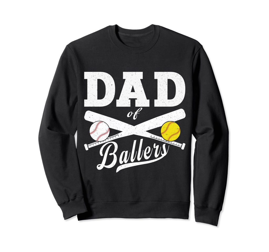 Dad Ballers Funny Dad Baseball And Sweatshirt - Novelty Apparel for Adults - T-Shirt, Sweatshirt, Hoodie