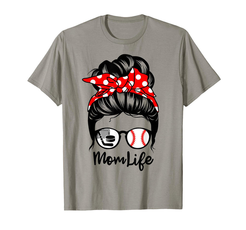 Mom Life Messy Bun Hair Funny T-Shirt - Aesthetic Graphic for Adults - T-Shirt, Sweatshirt, Hoodie