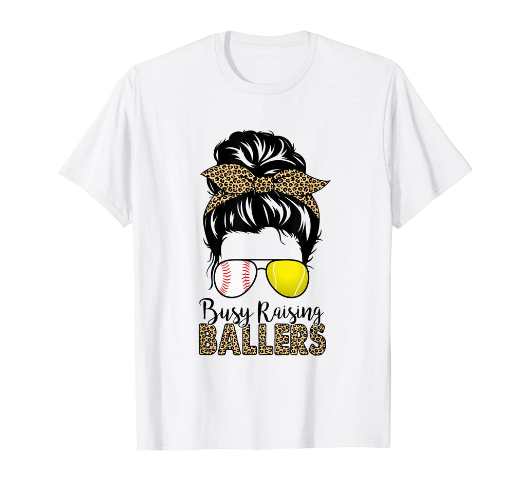 Busy Raising Ballers Tennis Baseball T-Shirt - Graphic Print for Adults - T-Shirt, Sweatshirt, Hoodie