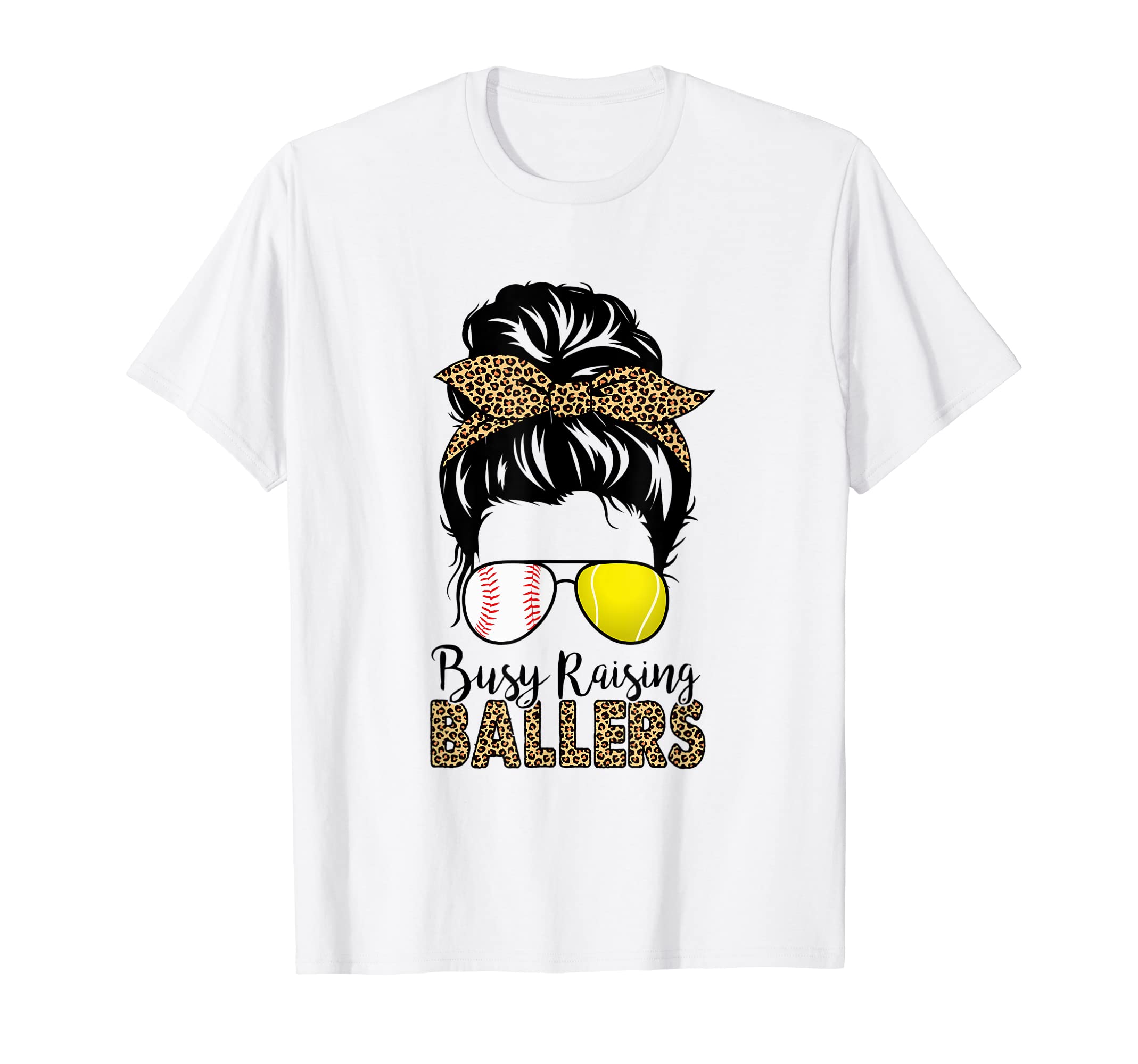Busy Raising Ballers Tennis Baseball T-Shirt - Graphic Print for Adults - T-Shirt, Sweatshirt, Hoodie